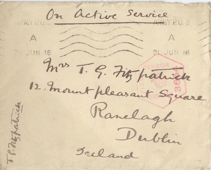 A Somme Story – the last letters of Thomas Gordon Fitzpatrick
