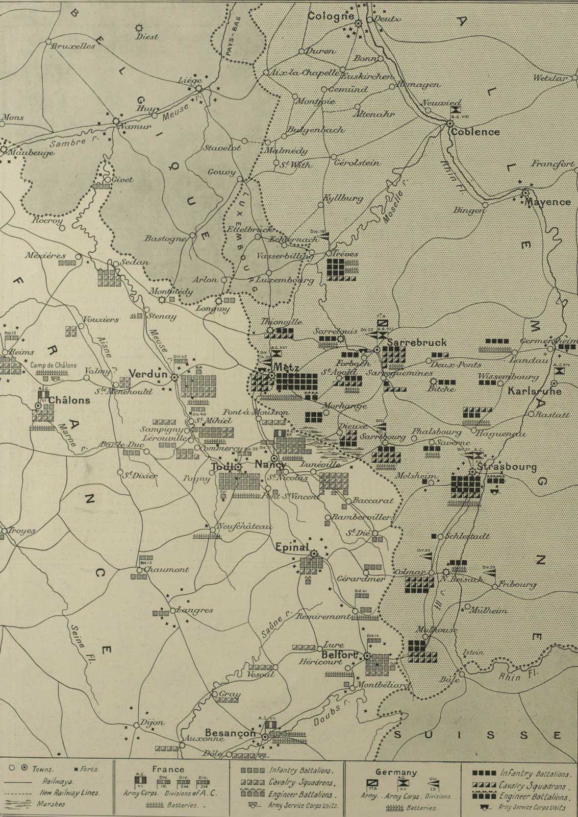 Germany declares war on France and Belgium