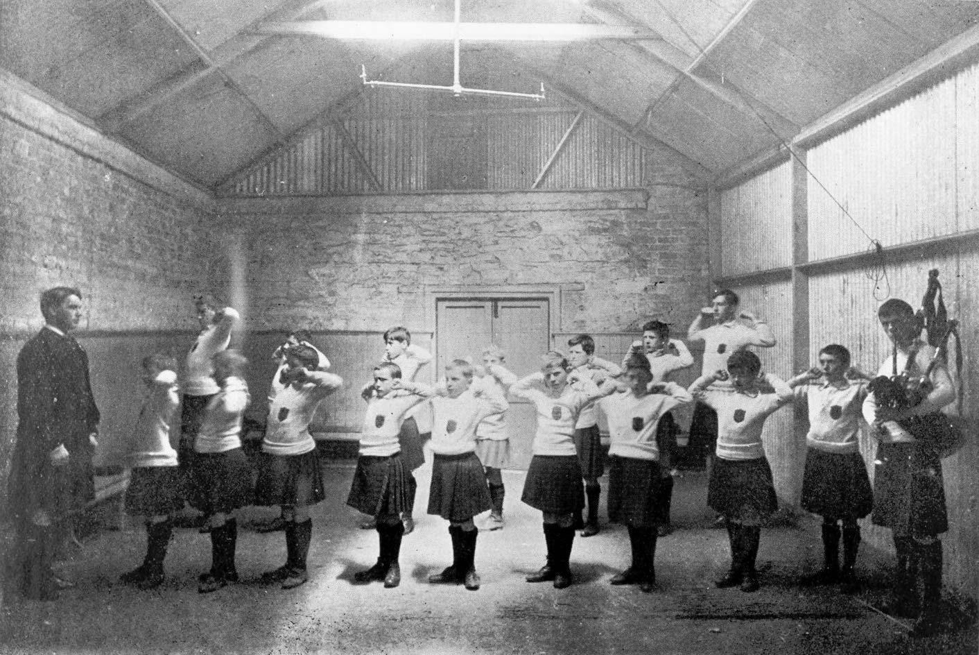 Students of St Enda's School at drill in 1909