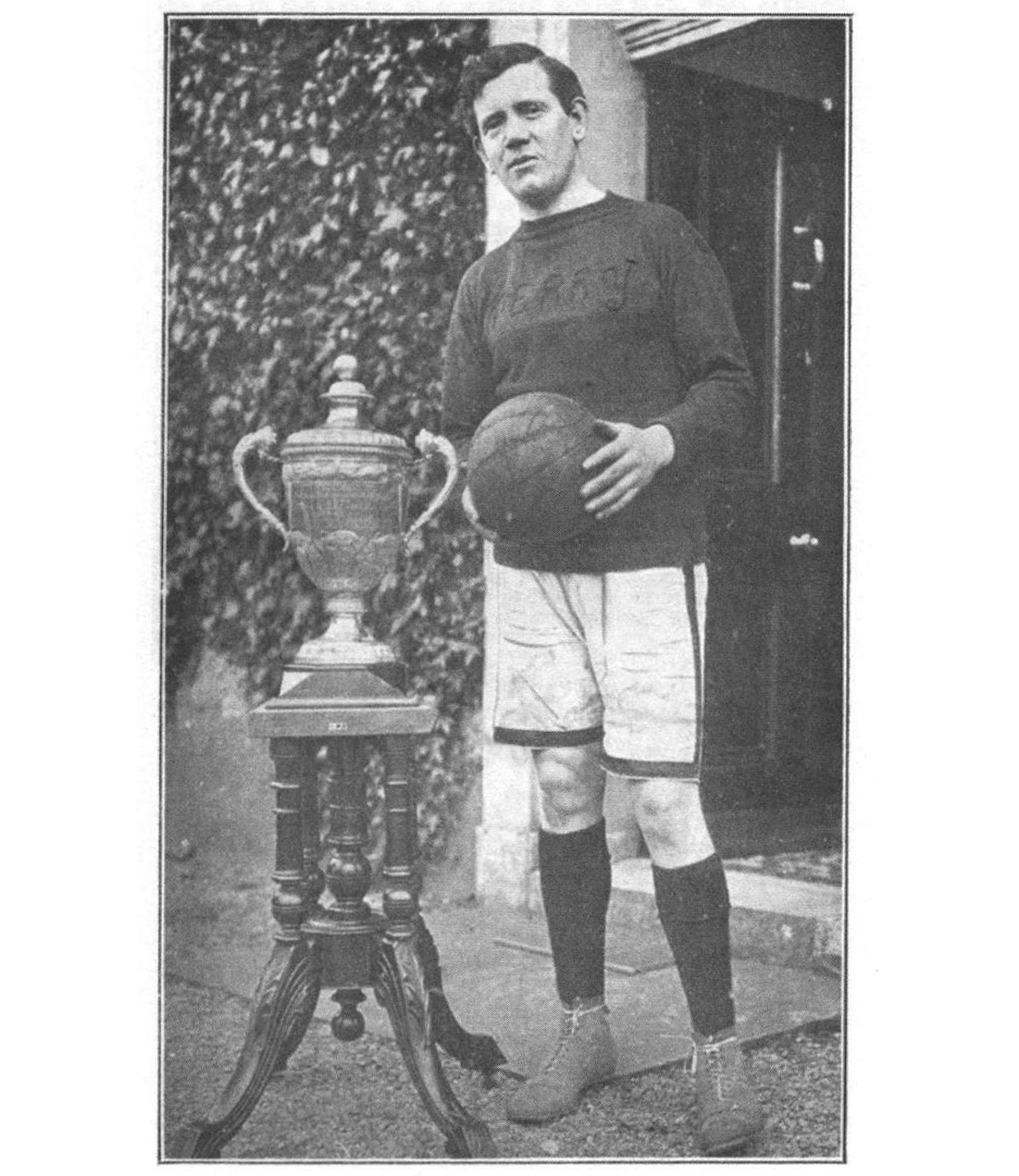 Kerry captain, Dick Fitzgerald, pictured with the Croke Memorial Cup in the months after his team's famous victory over Louth. This photograph was reproduced in Fitzgerald's book, 'How to Play Gaelic Football', published in 1914