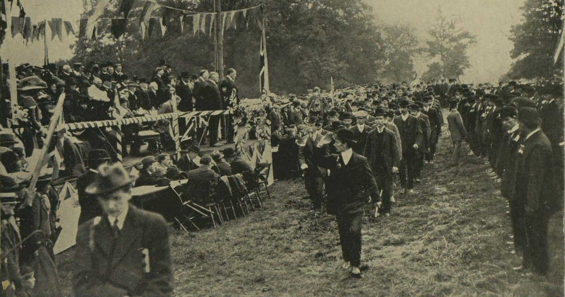 Carson reviews Ulster Volunteers in Newry earlier in his current tour of Ulster.