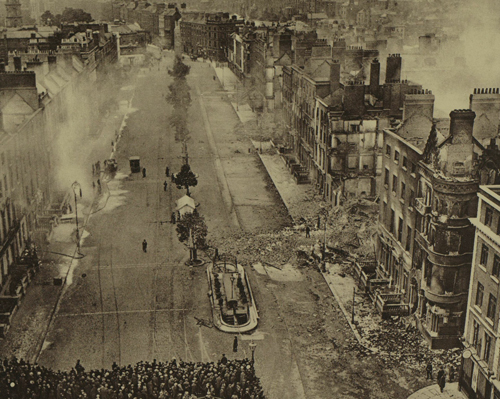 Sackville Street after bombardment – a view from the Nelson Column 