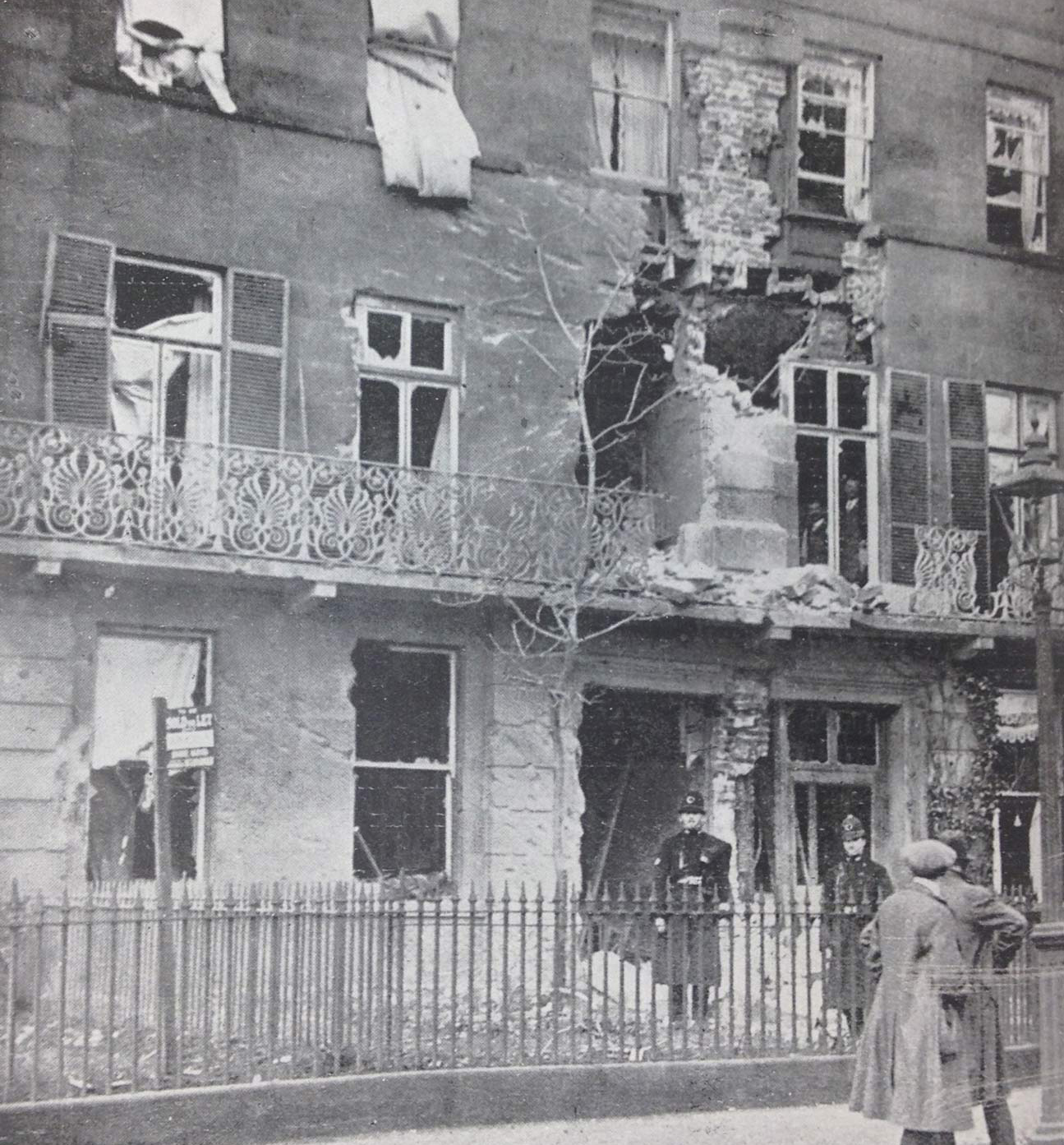 A house in Scarborough wrecked by the German bombs