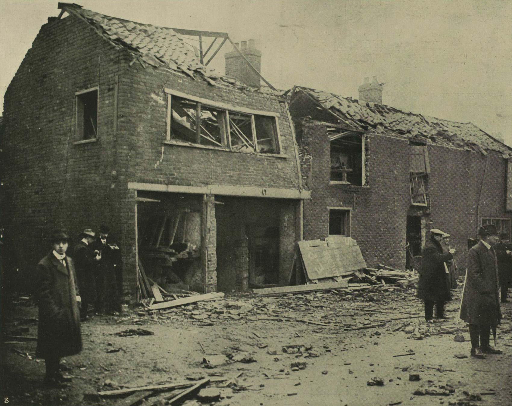 Damage caused to buildings at St Peters Plain in Yarmouth by a German bombing raid