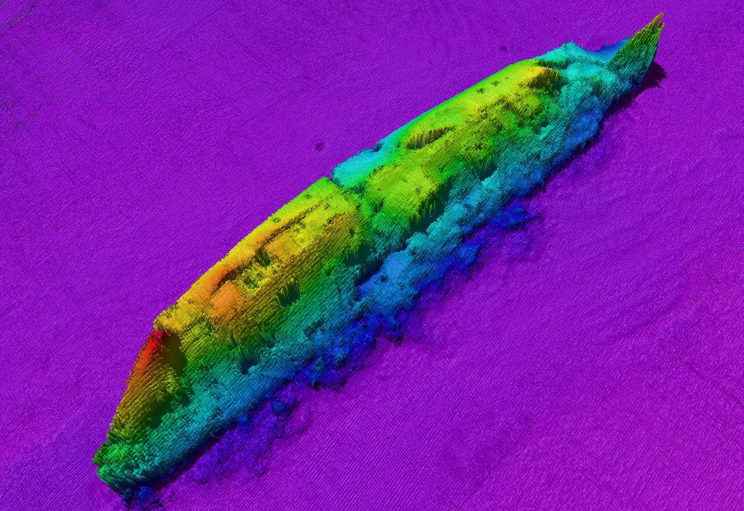New sonar imagery of wreck of the RMS Lusitania 100 years after its loss