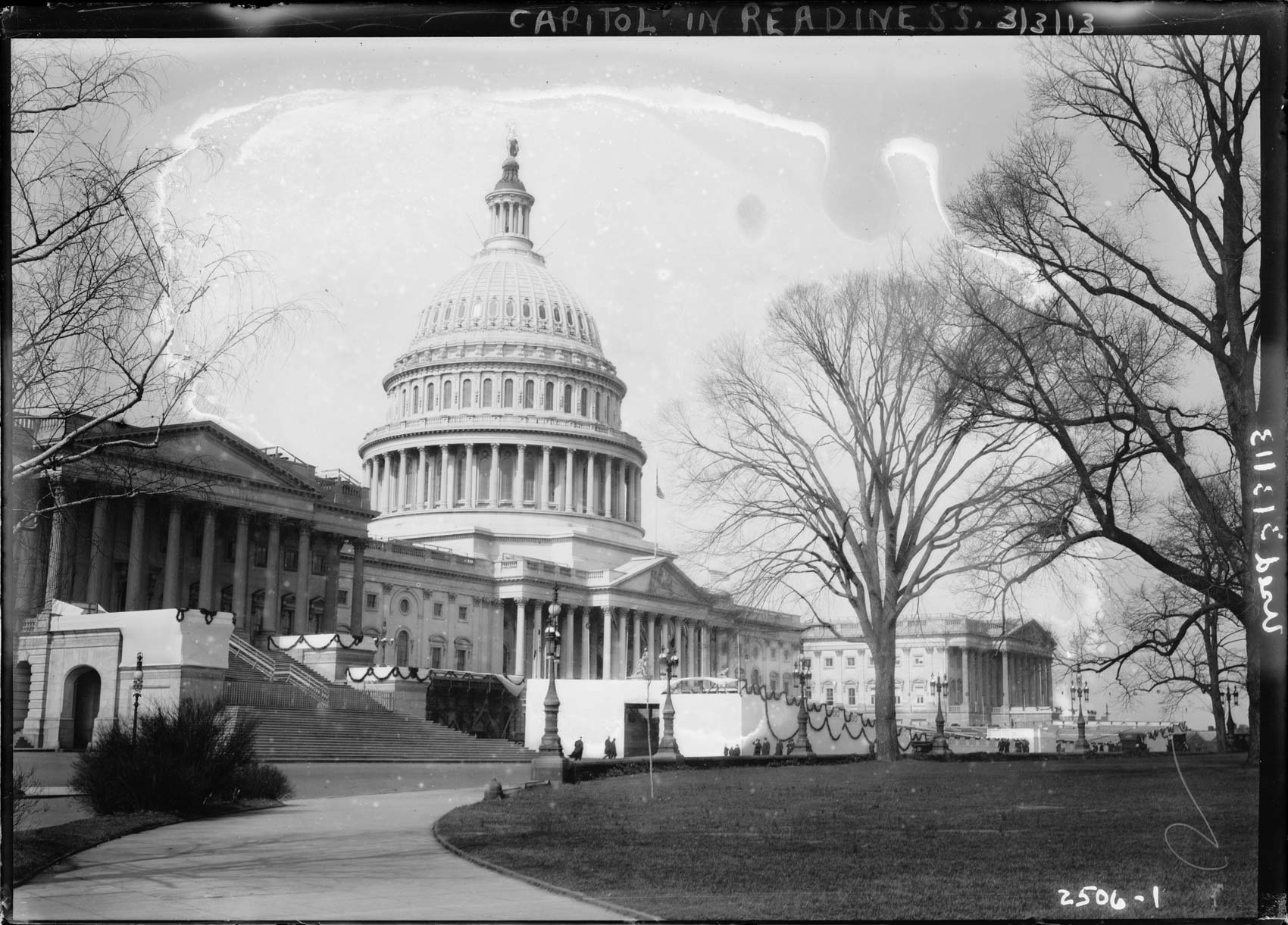 The Capitol building in Washington DC, as preparations were being made for Woodrow Wilson's inauguration in March 1913