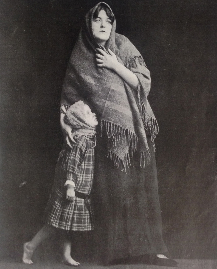 Dramatic scene in Irish Life, in which a child asks her mother 'Is Daddy coming home for Christmas?' Many families remained separated in Christmas 1915 as the war continued. 
