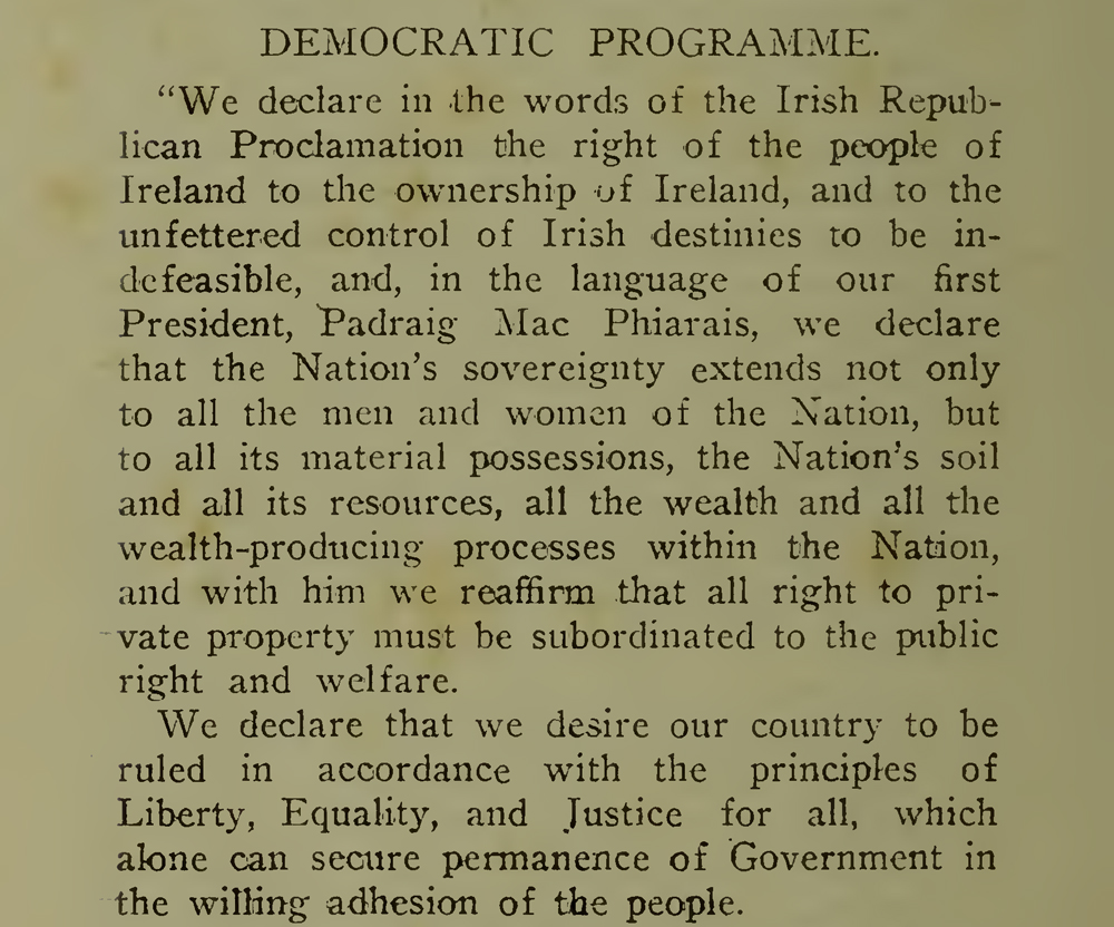 Explainer: The Democratic Programme of the First Dáil