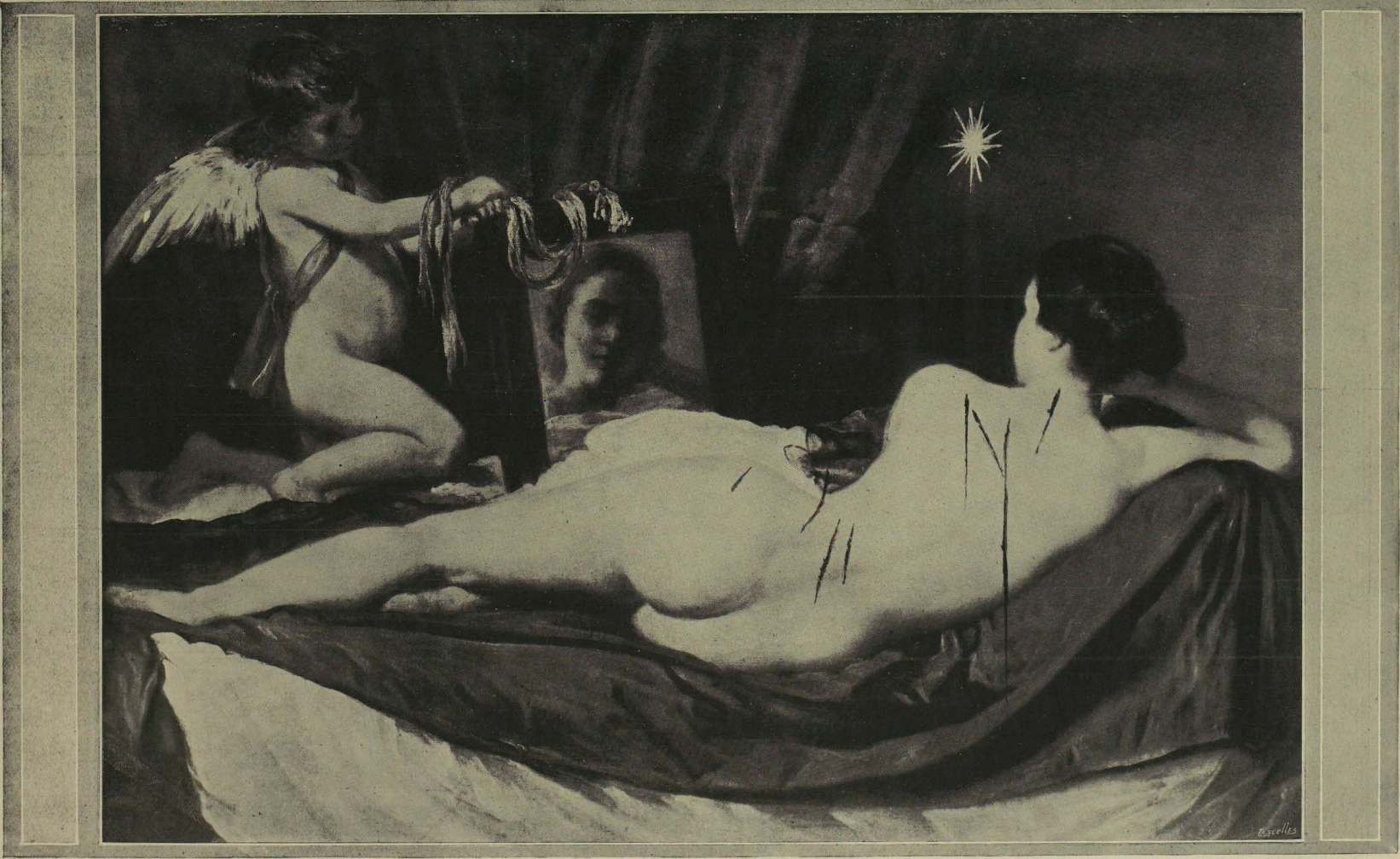 Famous painting mutilated by suffragette