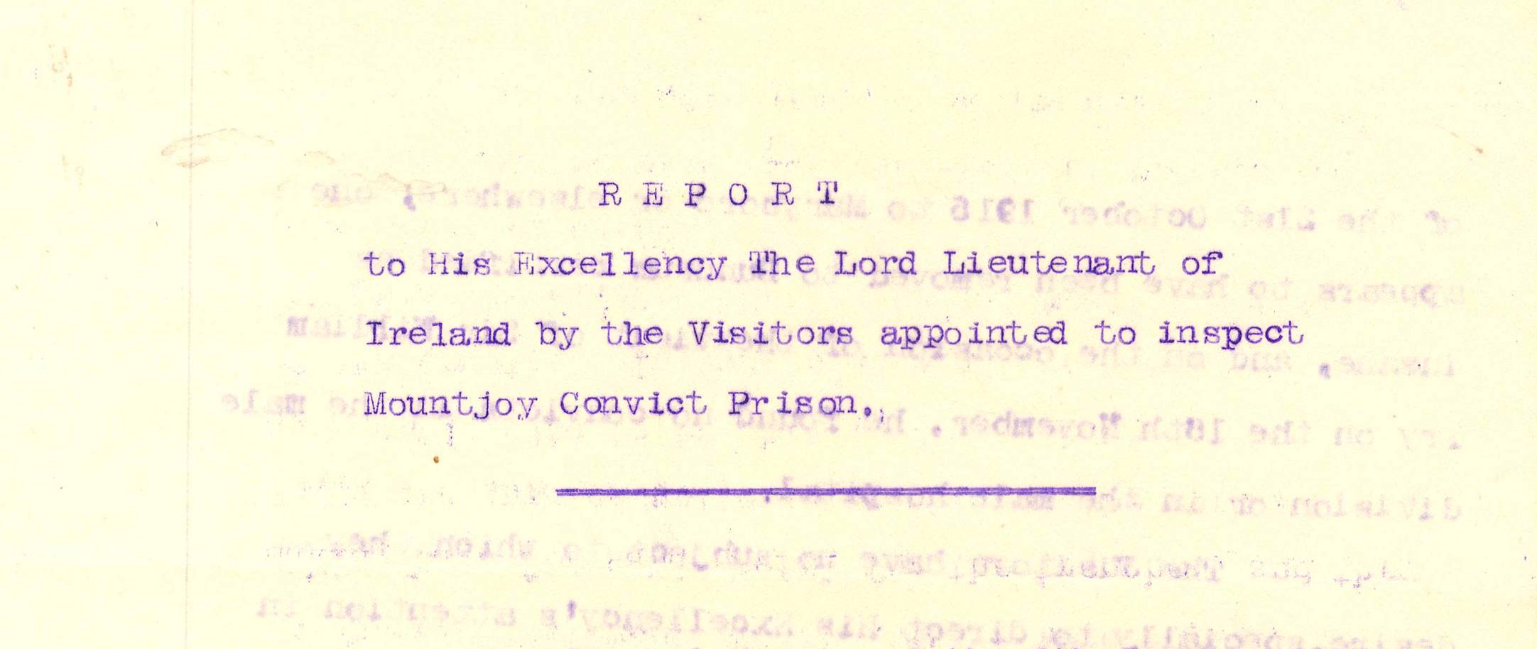 Report on Mountjoy Convict Prison